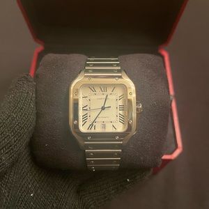 *USED* Cartier Santos De Cartier Large White Dial WSSA0018